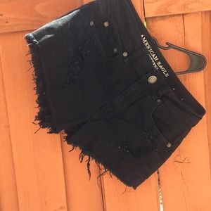 American eagle shorts: distressed black